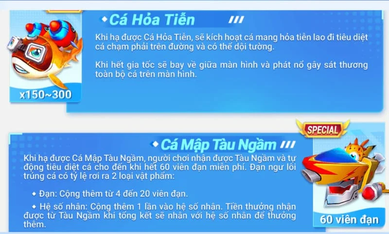 Tìm hiểu các loại cá đặc biệt để hạ gục và nhận thưởng lớn